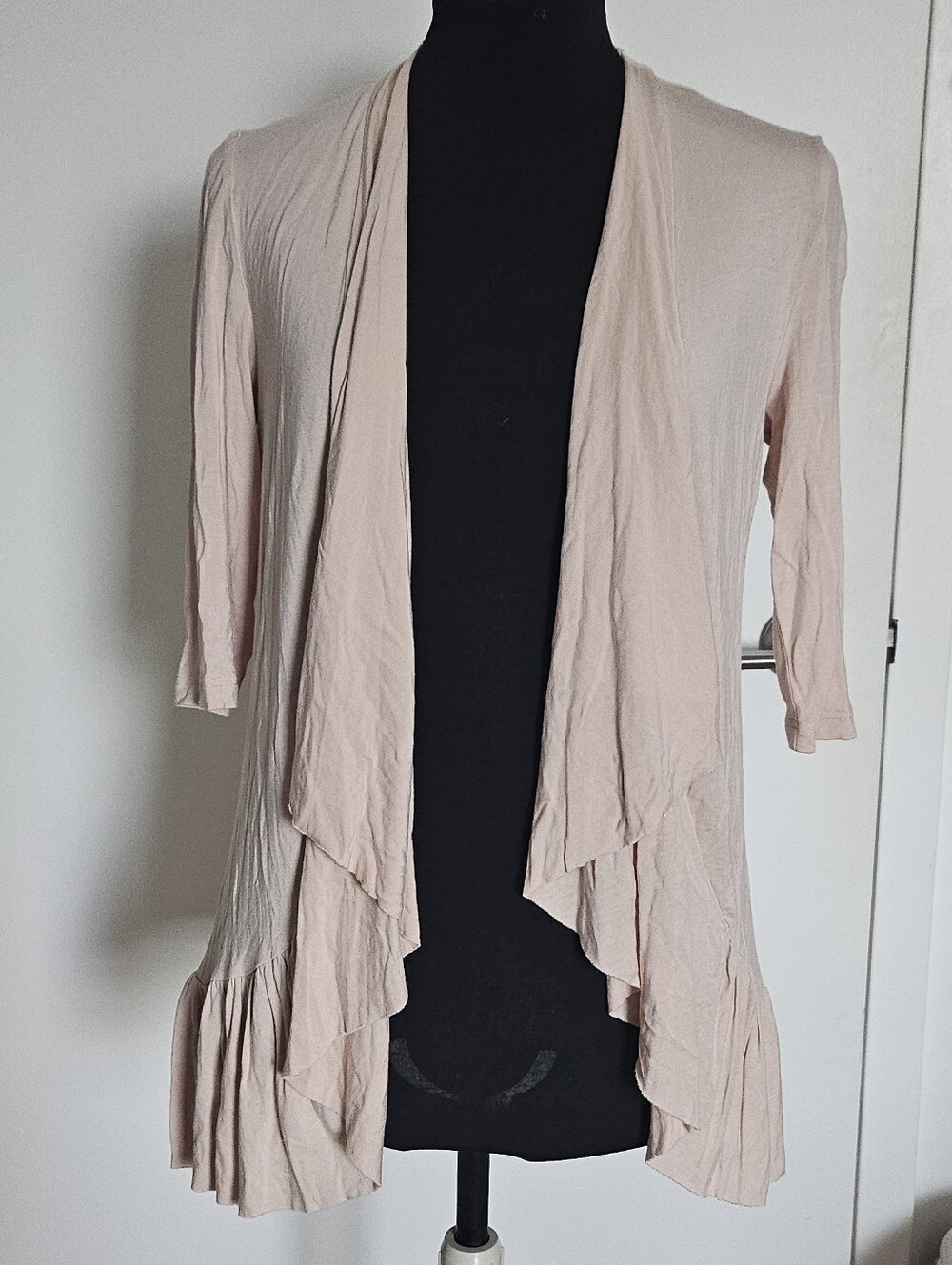 Lip Service Gyaru Pale Blush Draped Open-Front Cardigan